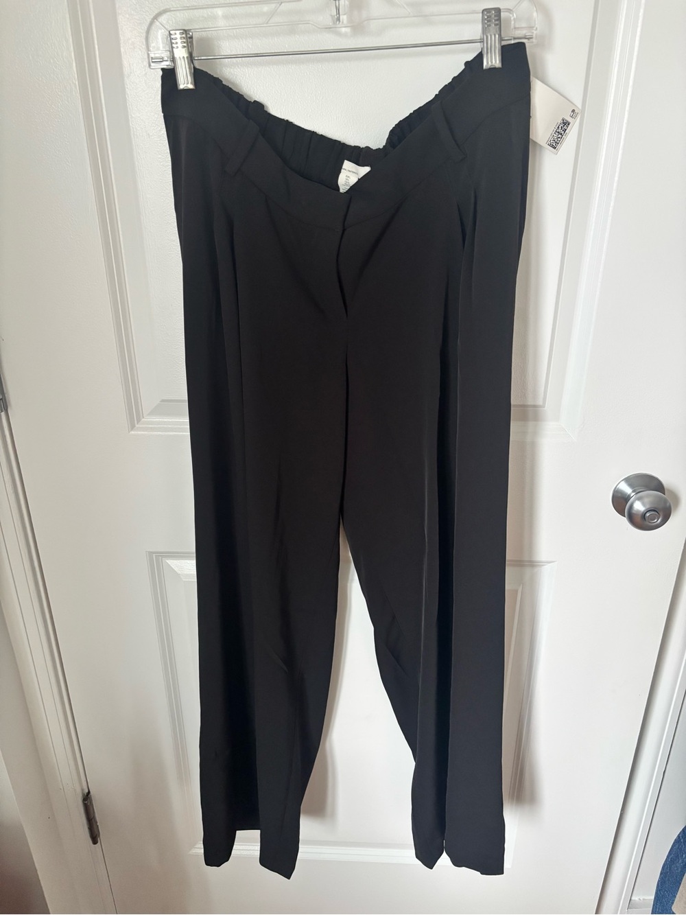 NWT H&M Maternity Classic Black Wide-Leg Trousers Below the Bump Large